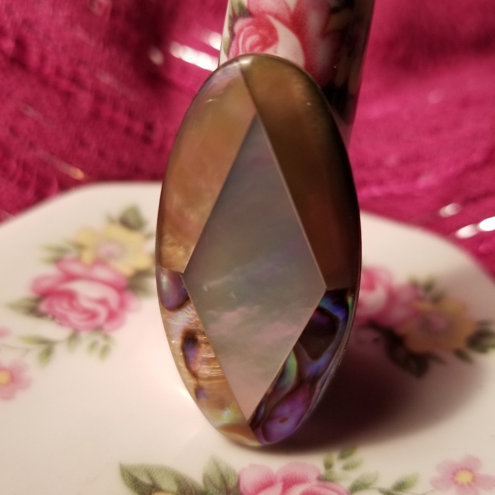 Large Iridescent Abalone Ring